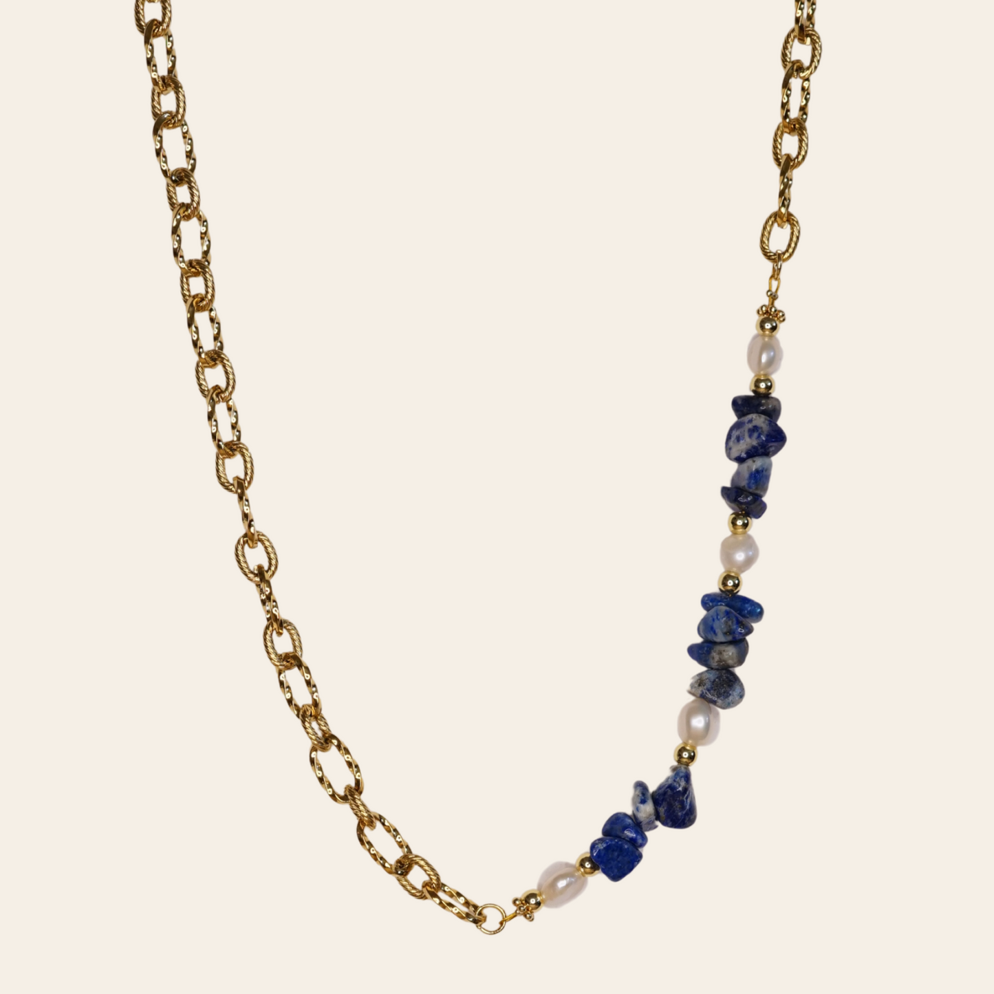 Chaîne perlé lapis lazuli