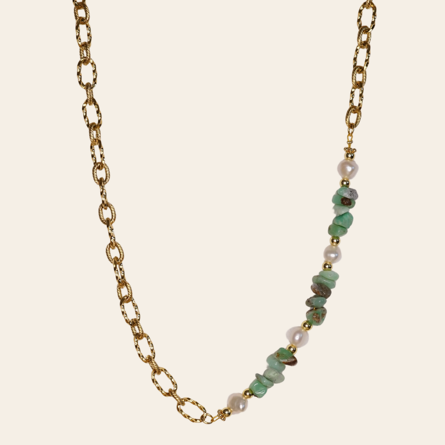 Chaîne perlé chrysoprase
