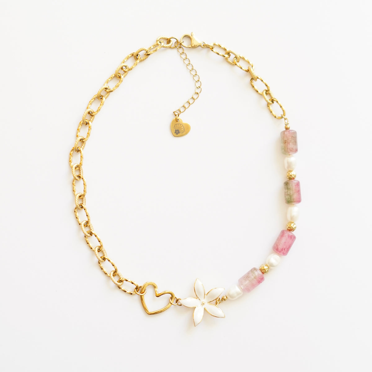 Collier Clara rose et vert