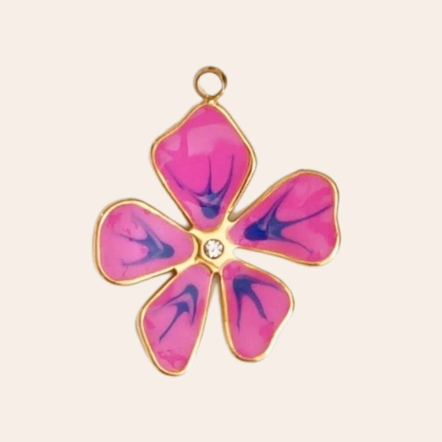 Fleur strass couleur