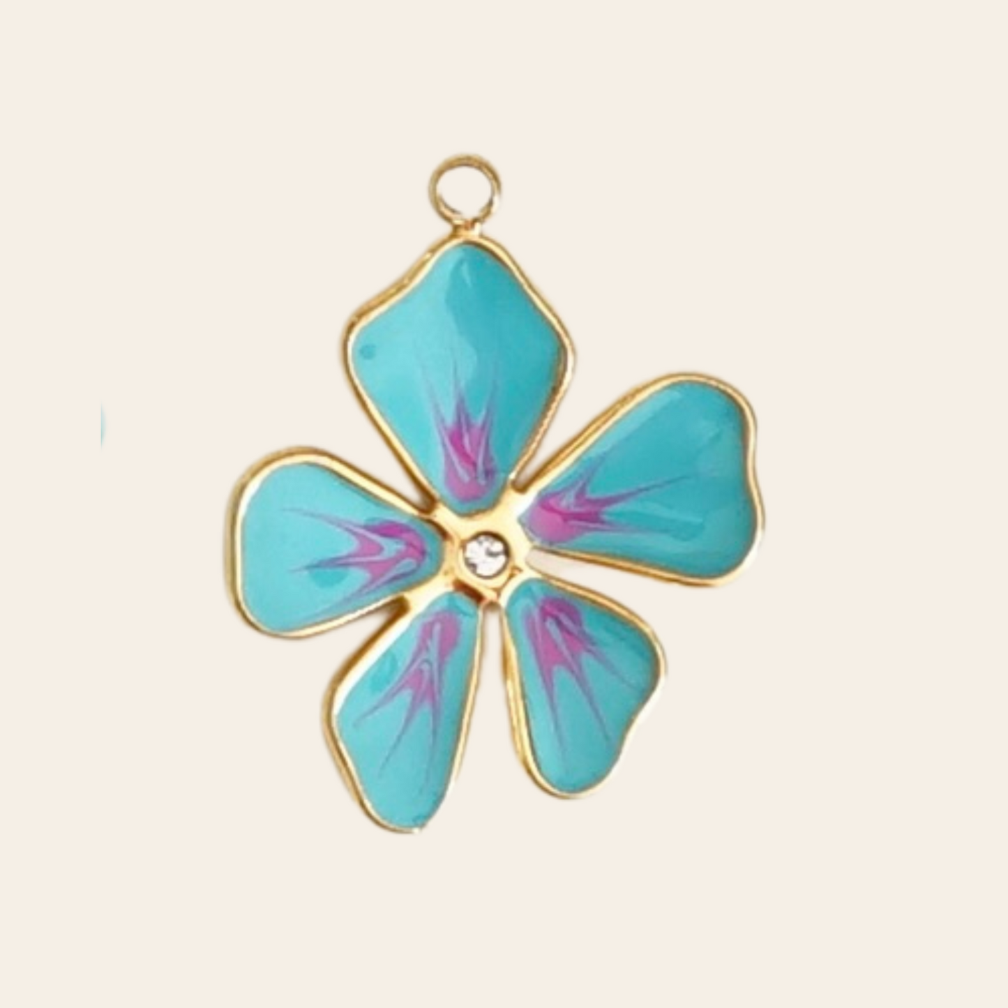 Fleur strass couleur