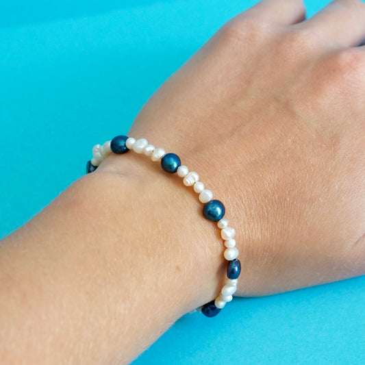 Bracelet Eva bleu perle eau douce