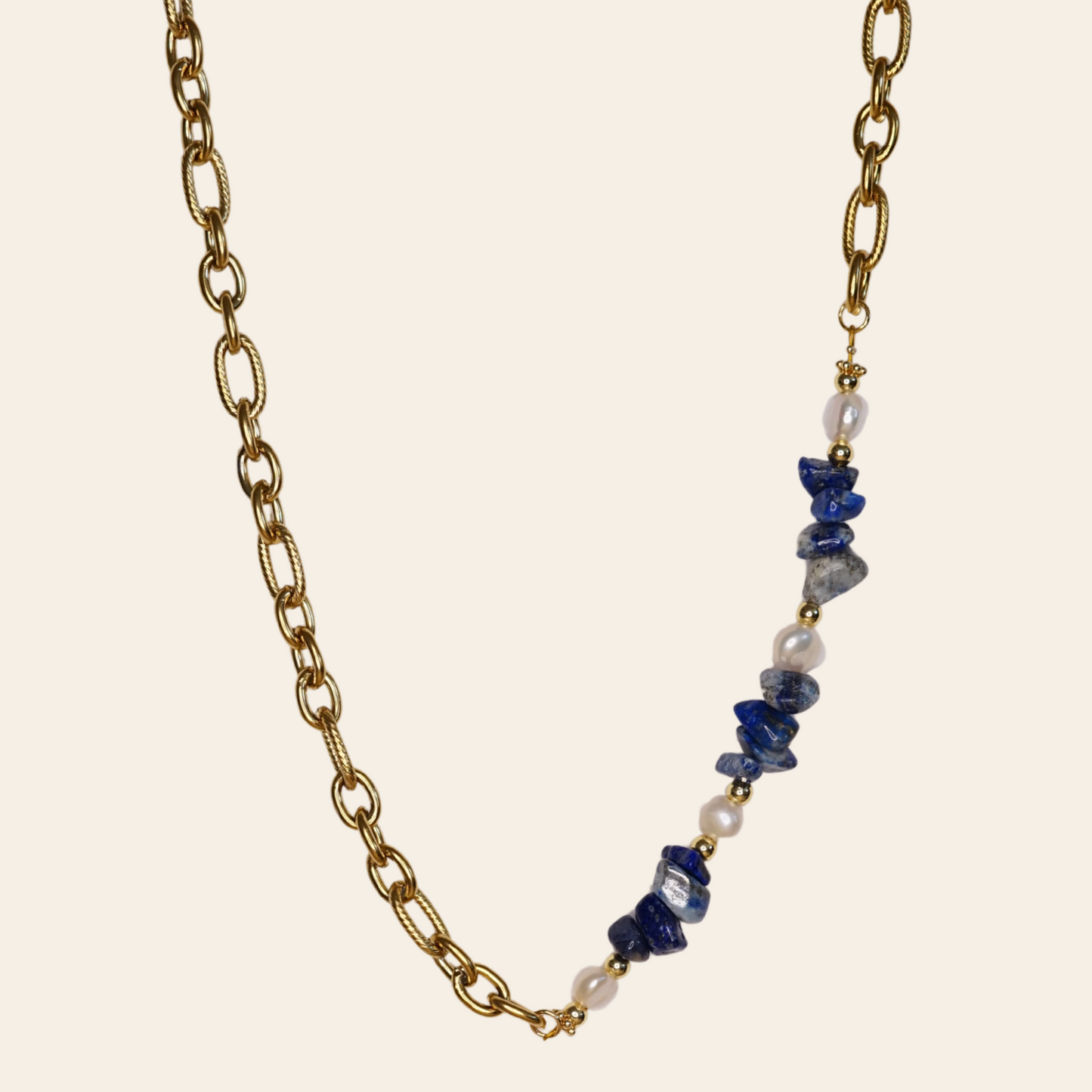 Chaîne perlé lapis lazuli