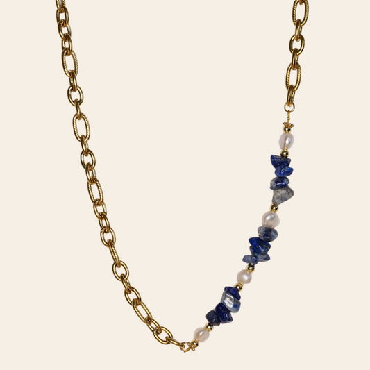 Chaîne perlé lapis lazuli
