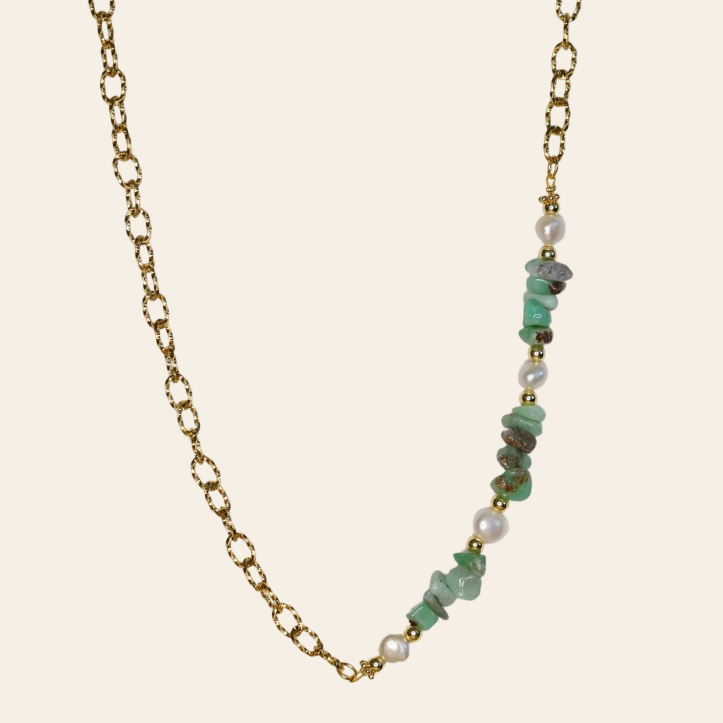 Chaîne perlé chrysoprase