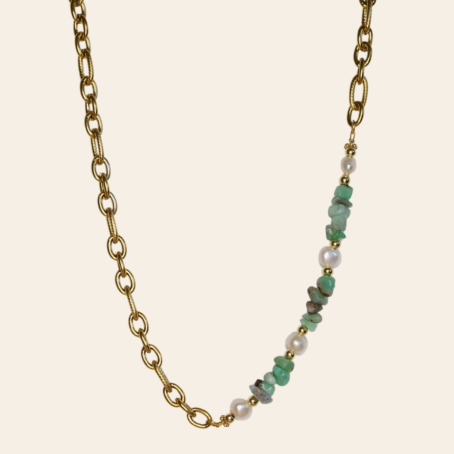 Chaîne perlé chrysoprase