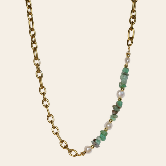 Chaîne perlé chrysoprase