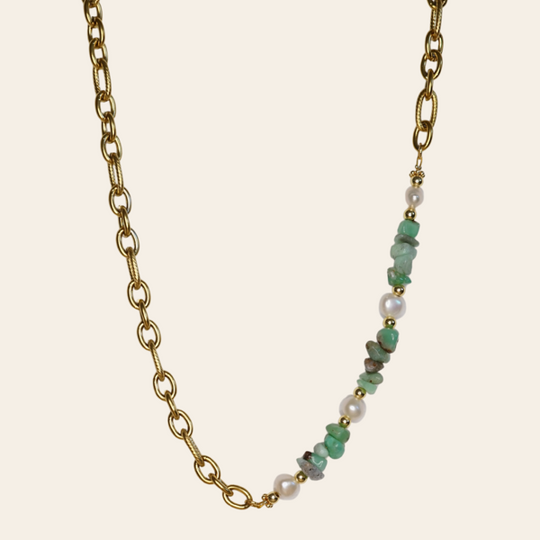 Chaîne perlé chrysoprase