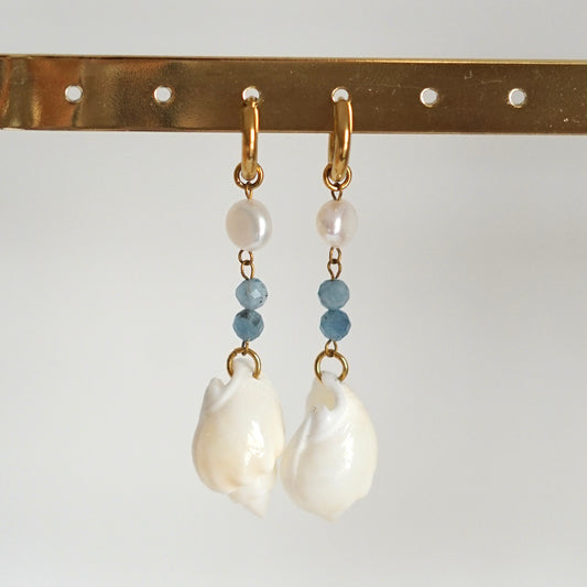 Boucles coquille bleu