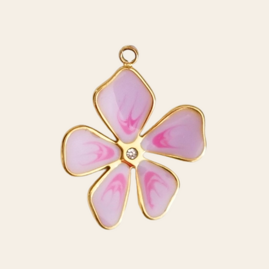Fleur strass couleur