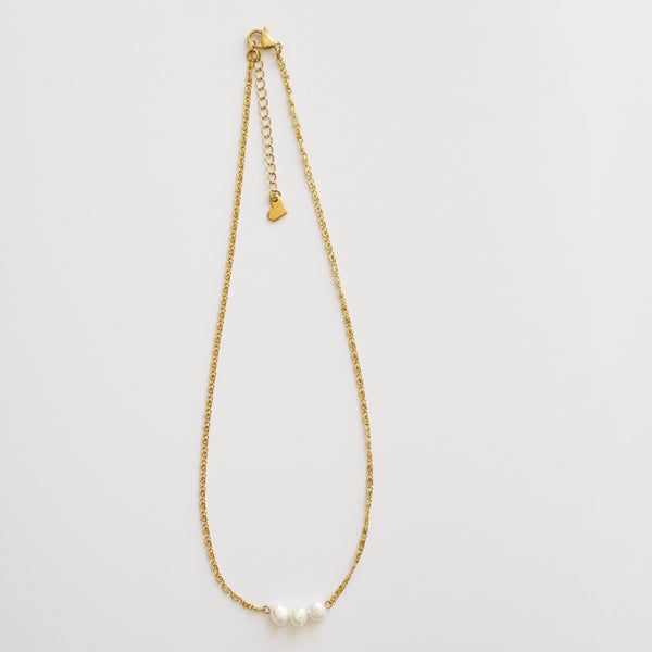 Collier Selene blanc 3 perles