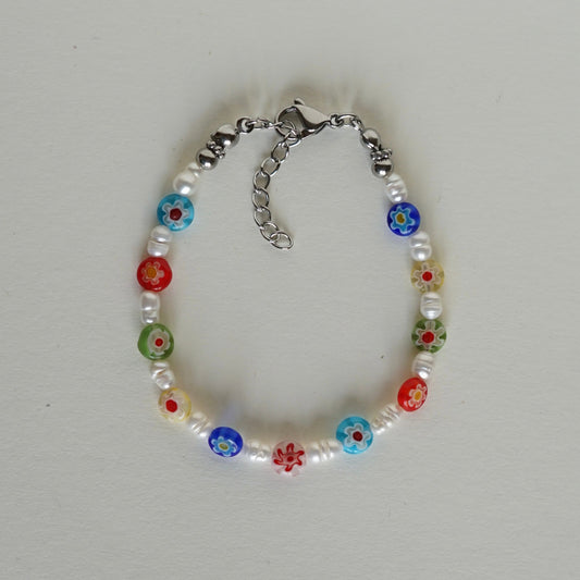 Bracelet millefiori Argent