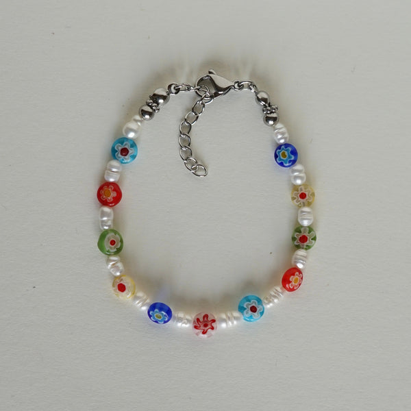 Bracelet millefiori Argent