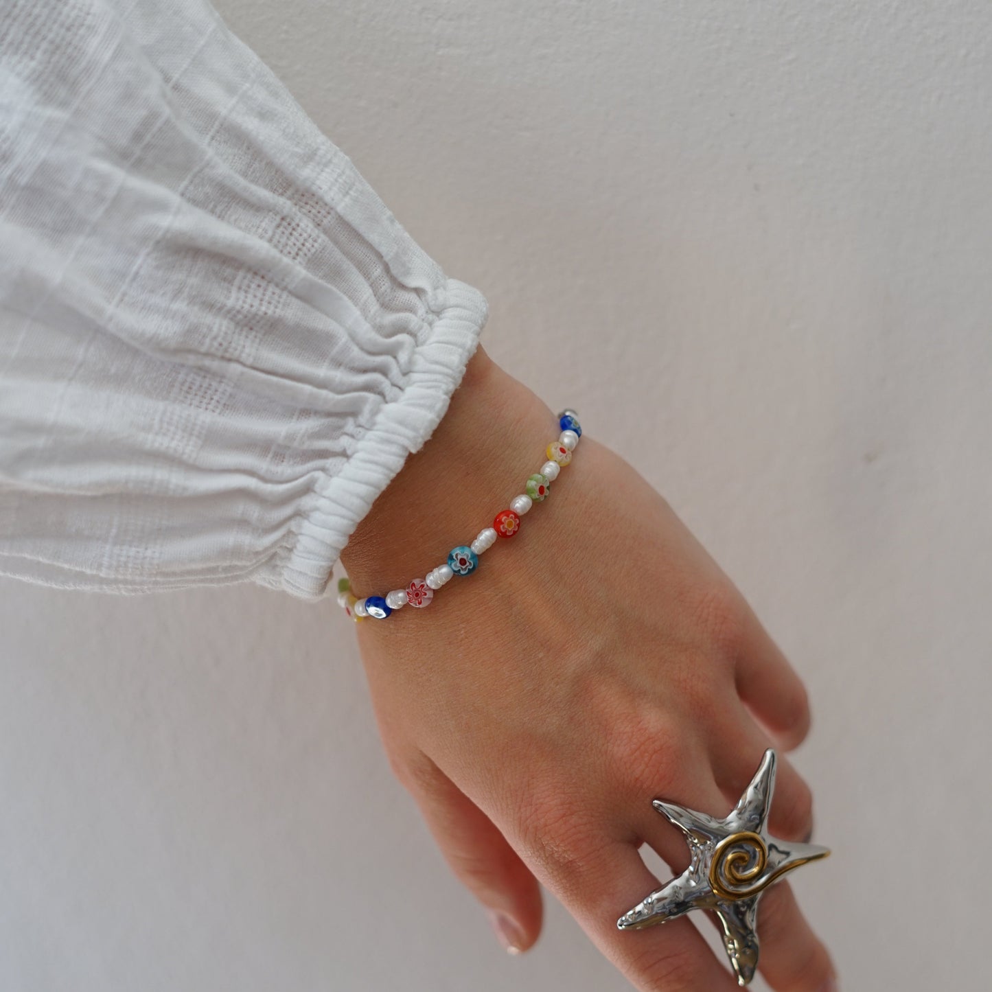 Bracelet millefiori Argent 🎀