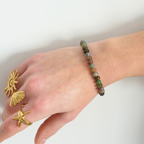 Bracelet fait main doré avec pierres naturelles – cadeau original